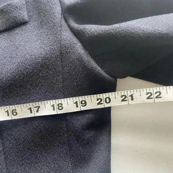 LL Bean Wool Cashmere Tweed Blazer 14R Navy Jacket Capsule Minimalist Preppy Vtg - Picture 6 of 7